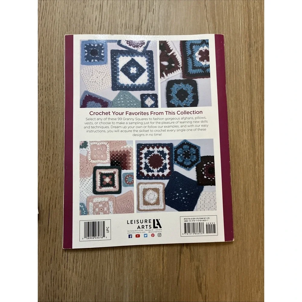 Leisure Arts Crochet Lot Of 3 Books Afghans, Granny Squares, Pattern Stitches